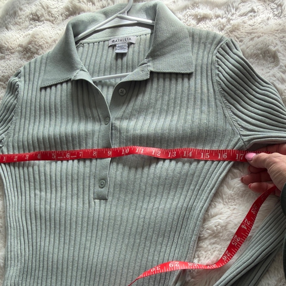 Athleta Women's Sweet Bay Henley Ribbed Button Down Shirt - Picture 9 of 11